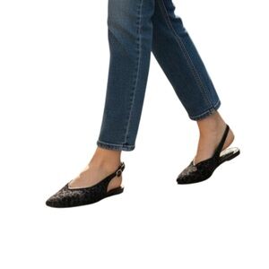 Kenneth Cole Black Leopard Print Flats